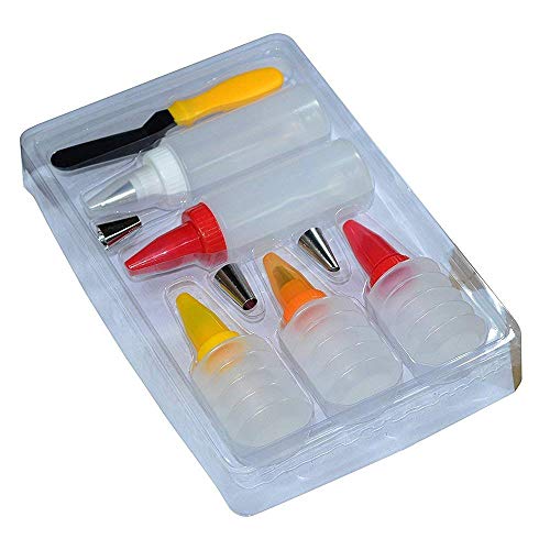 LOHOME Dessert Cookie Cupcake Squeeze Bottles Icing Piping Bottle Kit DIY Spatula Cake Baking Tool