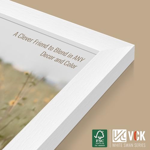 Image of VCK 14x22 Frames 3 Pack, White Poster Frame MDF Wood with Polished Plexiglass, Wall Mounting Horizontal & Vertical Display