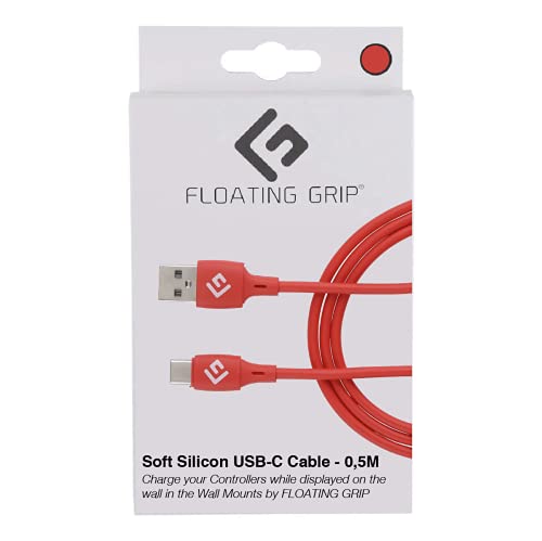 FLOATING GRIP Red 0.5 Meter USB-C Cable Gamer Decor for Video Gaming Consoles & Game Rooms - Cable Management - USB-C Charger image 4
