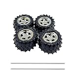 4PCS Toy Car Wheel Plastic Toy Car Wheel with Round Shaft Axles for RC Car Truck Robot DIY Model Toy Building Projects (Style 1)