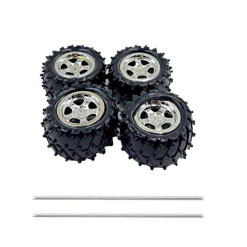 4PCS Toy Car Wheel Plastic Toy Car Wheel with Round Shaft Axles for RC Car Truck Robot DIY Model Toy Building Projects (Style 1)