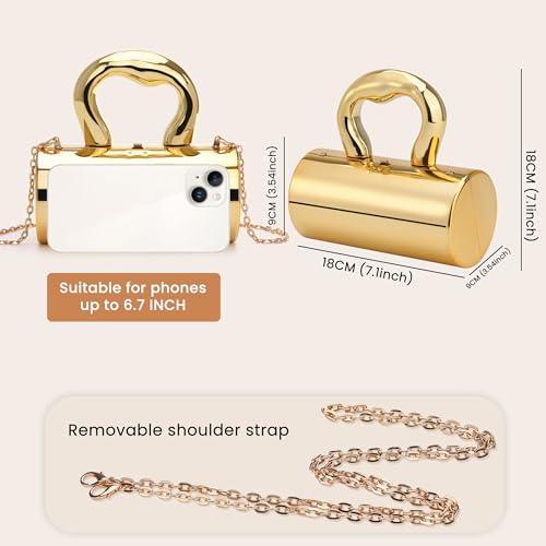Image of Acrylic Clutch Bag, Acrylic Purse for Women with Removable Strap and Lift-Up Lock, Gold Clutch Purses for Women