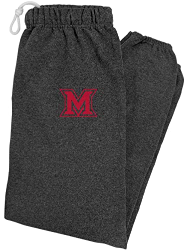 Miami University (Oh) Primary Logo Mens Jogger, Charcoal Heather, L