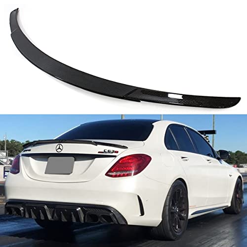 B Style Carbon Fiber Trunk Spoiler Wing Compatible for 2015-2020 Mercedes Benz W205 C-Class Sedan & C63 C43 AMG
