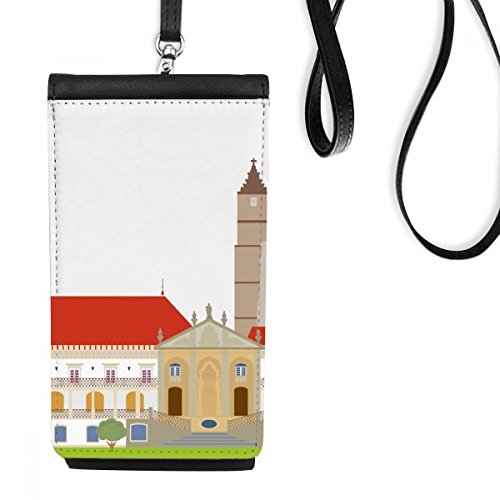 Porte-monnaie suspendu contre la perte de smartphone en cuir noir Coimbra Portugal