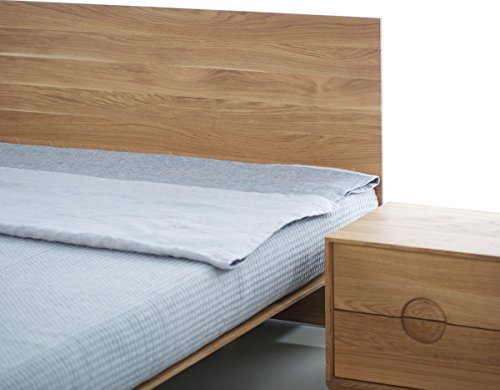 MAZZIVO Nobby Hochwertiges Holz Bett schlicht & zeitlos filigran modern edel & elegant - italienisches Design 120 140 160 180 200 Überlänge Eiche Erle Buche Esche Kirschbaum (Erle, 180 x 200 cm) – Bild 4