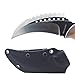 MASALONG Moltres Outdoor Survival Claw Tactical Double edged sharp Fixed Blade Knife With Sheath (black)