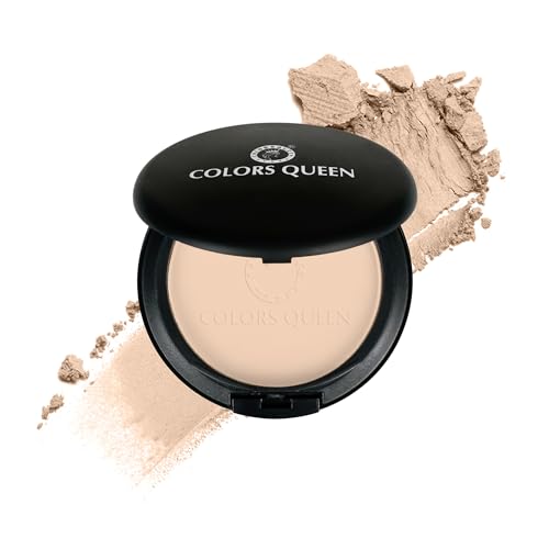 Image of Colors Queen Luminous Silk Compact Powder with Argan Oil - 10g | Oil Control, Matte Finish & Lightweight Formula | Long Lasting Compact Powder for Face Makeup (Rose Blush)