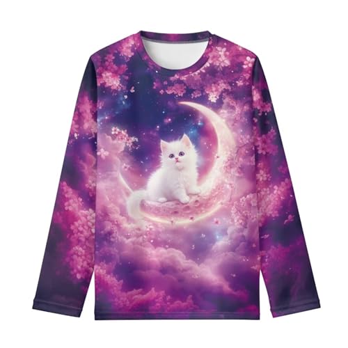 Image of Girls Long Sleeve Shirts Casual Crewneck Soft T-shirts for Girls 3-16 Years Old