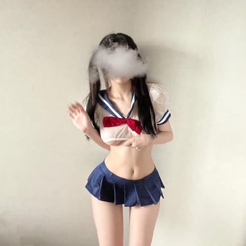 [YISMate] セクシーランジェリー セーラー服 ギャル コスプレ セクシー 女子高生 JK制服 ミニスカ 萌え 女高生制服 透け透け セクシーコスプレ かわいい レディース セクシーコスチューム 誘惑 詳細画像5