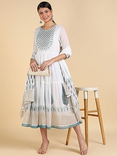 Image of Maaesa Anarkali Kurta Dupatta Set for Women