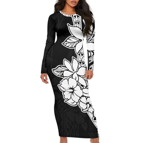 Hdjxbdhsv Floral Maxi Dresses Women Polynesian Samoan Print