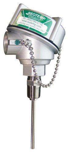 REOTEMP E1TPX1259X Aluminum Explosion Proof 100 ohm RTD with Sensor, 1/2" NPT Hex Fitting, -60/600 Degrees F, 0.250" Sheath Diameter, 9" Stem