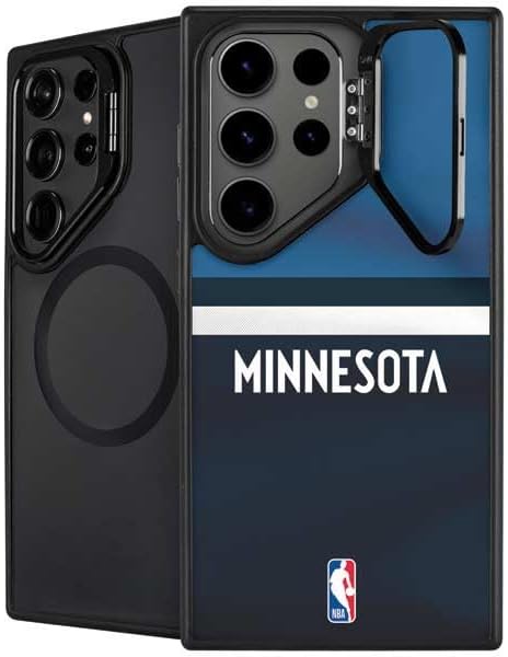 Skinit Kickstand Phone Case Compatible with Galaxy S25 Ultra - Officially Licensed NBA Minnesota Timberwolves Hardwood Classics Design