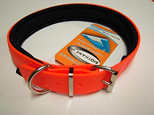 Biothane Reflex-Halsband Für Hunde | Verstellbar 30-36 Cm | Orange Mit Neopren