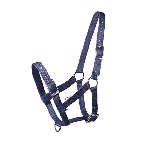 Start Fohlenhalfter – Verstellbares Pony Halfter für Mini Shetty & Fohlen – Weiches & Robustes Halfter für Fohlen mit Aufschrift „I Love My mini” – Komfortabel & langlebig (Dunkelblau, Foal)