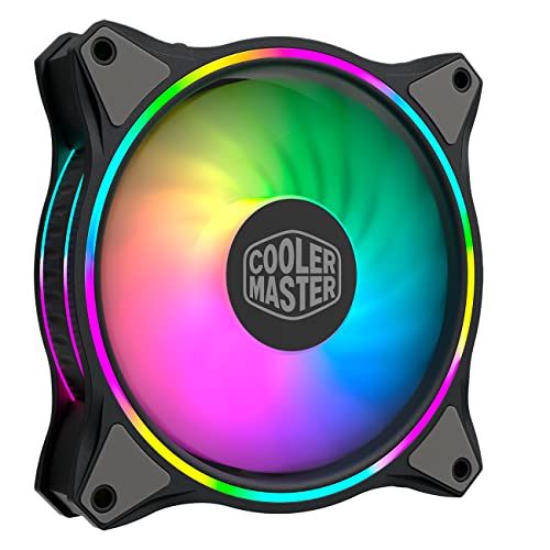 Image of Cooler Master MasterFan MF120 Halo 3in1 Duo-Ring ARGB 3-Pin LightingFan, 24 Independently LEDs, PWM Static Pressure Fan, Absorbing Pads for Computer Case & Liquid Radiator