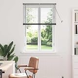 mtlskopl Venezianische Jalousie Fenster 85x130 cm Dunkelgrau Aluminium Matt Modernes Lichtkonzept ohne Bohren für Wohnzimmer Schlafzimmer Büro