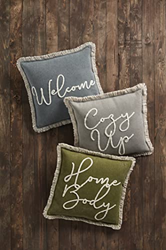 Oreiller bleu bouclé Mud Pie pour canapé cocooning - 4