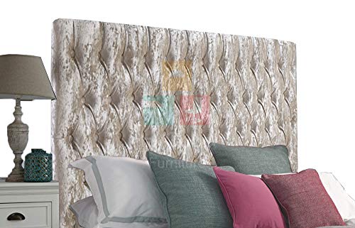 Elegantbeds safron - Testiera in velluto argentato...