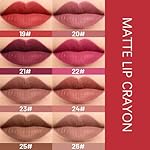 BINGBRUSH Lip Crayons Matte Longwear Lipstick Pack Set,Moisture Smooth Lipliner With Built-in Sharpener Ultimate Lip Crayon for Makeup- Waterproof Velvet Lipgloss Lip Stain(25#Saddle Brown) - Image 3
