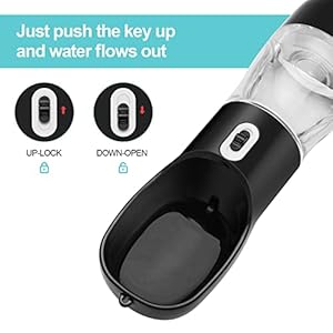   Outdoor-Dog-Water-Bottle-Dispenser-Leak-Proof-Water-Bottle-for-dogs-On-The-Go-with-Food-Container-Multifunctional-Travel-Dog-Water-BottleBlack