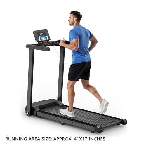 Image of ACAGALA Folding Treadmill with Handles 2.5HP Foldable Treadmill with LED Display 300 LBS Capacity Running Machine for Home Small Spaces