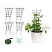 GREENWISH 4pcs 9x3inch Mini Plant Trellis Plastic Garden Plant Support DIY Climbing Trellis Flower Supports Dark Green