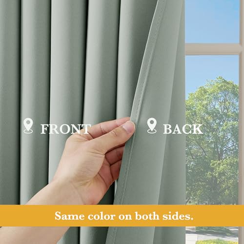 Image of RYB HOME Blackout Thermal Insulated Curtains, Portable Curtain for Sliding Glass Door /Storage /Space Room Divider, Large Window Treatment Room Divider Panel, W80 x L84, Sage Green, 1 Panel