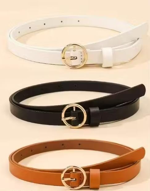 HAPANI FASHION Women Leather Waist Belt Pack of 3 Adjustable Solid Design Belts for Saree Dress Party Casual Traditional U... - Review, Price and Buying Guide