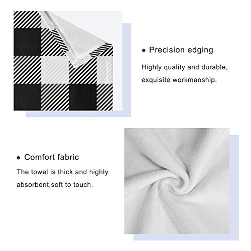 Qilmy Buffalo Plaid Bath Towels Absorbent Bath Towels Set Soft & Comfortable Towel Set For Home Hotel Decor, 3 Piece #TOP3
