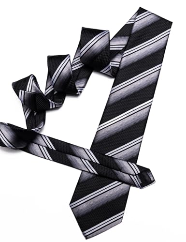 Image of Barry.Wang Mens Tie Set Plaid Check Neckties Formal Business Wedding Luxury Pocket Square Cufflinks