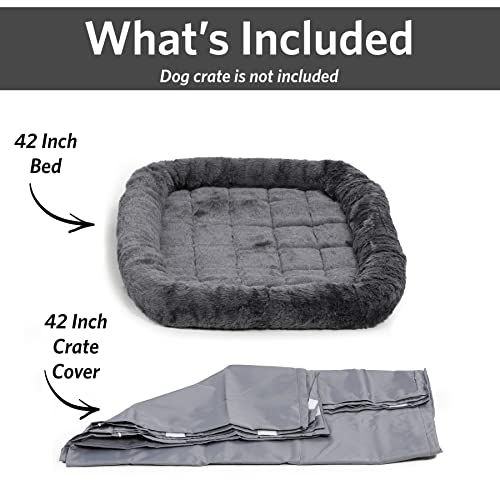New World Dog Crate Comfort Kit, Matching Dog Crate Cover & Dog Bed to Make Your Dog's Crate Their Home, Fits 42-Inch… - Image 4