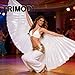 TRIMODI Adult Egyptian Professional Belly Dance Costume Angle Wings with Sticks for Halloween Carnival Performance (White(Back not Open))