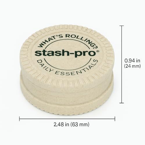 Image of Stash-Pro Herb Grinder - Compact 2-Part Crusher with Magnetic Lid | Durable Plastic Build | Portable for Daily Essentials (Cream)