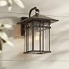 John Timberland Syon Mission Outdoor Wall Light Fixture Painted Bronze 14 Seeded Clear Glass Lantern for Decor Exterior House Porch Patio Outside Deck Garage Yard Front Door Garden Home