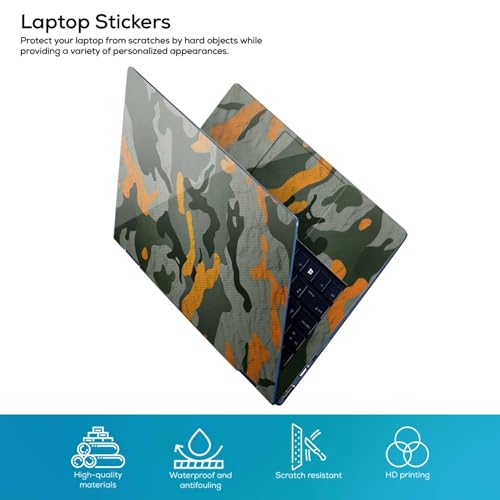 Image of Galaxsia Indian Army Full Body Vinyl Laptop Skin /Sticker /Cover Upto 15.6 Inches Laptops Laminated-Removable-HD Quality Compatible for Hp-Dell-Sony-Lenovo-Asus etc.(15x10 Inches)