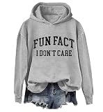 Doiurcs Fun Fact I Dont Care Sweatshirt & Hoodie Funny Sarcastic Saying Fun Fact I Don't Care Shirt Unisex Grey