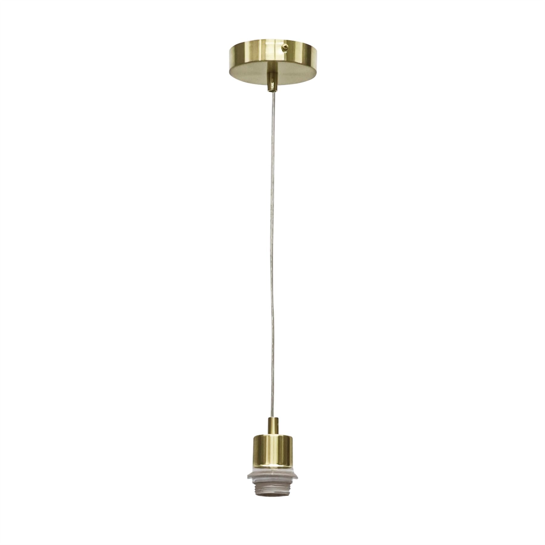 Firstchoicelighting Satin Brass Ceiling Light Pendant Lampholder Cable Suspension Kit, Led Compatible, Max Length 100Cm