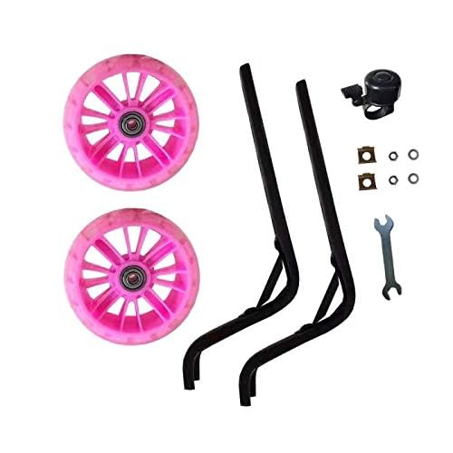 Image of training wheels flash mute wheel bicycle stabiliser mounted Kit compatible for bikes of 12 14 16 18 20 Inch, 1 Pair