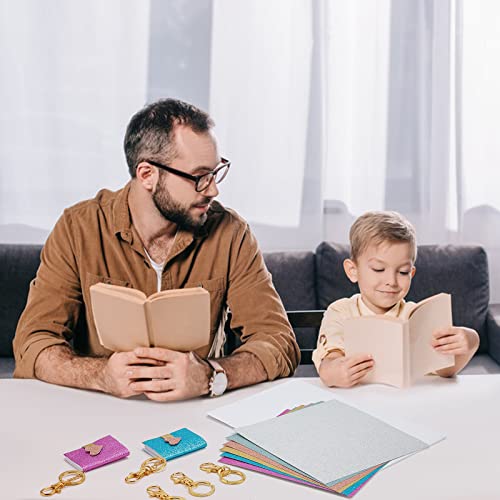 Webeedy 5 Set Make Your Own Mini Notebook Keychain Bookbinding Kit Miniature Book Keyring Decorative Keychian Paper Bookbinding Exquisite Keychain #TOP4