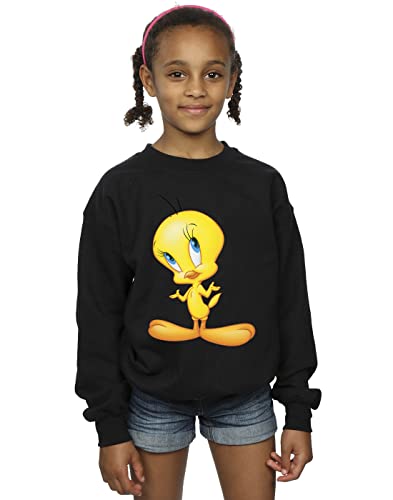 Absolute Cult Looney Tunes Girls Tweety Standing Sweatshirt Black 3-4 Years