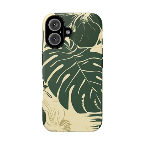 Coque iPhone 16 rigide mate au toucher doux et imprimé floral jungle