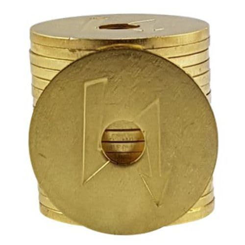 Zeco Wertmarke Münzautomat, 26mm, kompatibel mit NZR Blitz Waschmarke 2020, Messing Waschmünze für Münzautomat, 50 Stück Blitz
