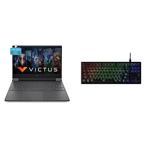 Image of HP Victus Gaming 12th Gen Intel Core i5 12450H Processor 15.6 inch(39.6 cm) FHD Gaming Laptop & HyperX Alloy Origins Core PBT- Aqua Mechanical Switch RGB Gaming Keyboard