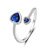 Material de alta calidad - Los anillos son 100% hechos a mano, y utilizando plata esterlina estándar internacional 925 con superficie chapada en oro blanco de 18 k, retrasando efectivamente la oxidación, larga duración. El anillo 925 es libre de níquel, libre de plomo, sin cadmio e hipoalergénico, nunca se vuelve verde. El uso de mucho tiempo lo mantiene en buena salud.