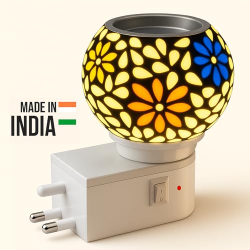 Image of Premium Electric Kapoor Daani Camphor Kapur Burner Multipurpose Diffuser for Aromatherapy and Home Fragrance (Ceramic Stone Night Lamp