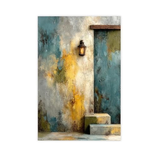 Adesivo da parete unico con disegni di porte e pareti resistenti alle intemperie, 1 poster su tela, stampa artistica da parete per soggiorno, camera da letto, decorazione senza cornice, 30 x 45 cm