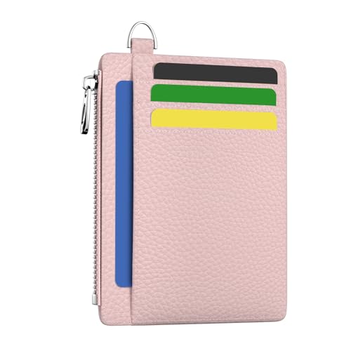 Image of Hancynir Slim Wallet Women Credit Card Holder Minimalist PU Leather RFID Blocking Small Mini Card Case Front Pocket Thin Travel Zipper Coin Cash ID Window Ladies Female Wallet Gifts