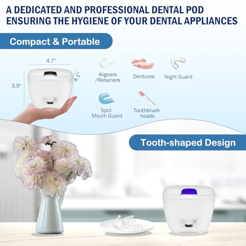 Limpador de retentor, limpador de aparelho dental sônico com baixo ruído, limpador sônico para reten